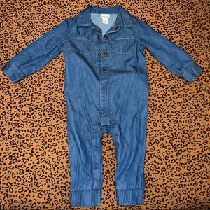 NWOT Cat & Jack 12m Denim Jumpsuit